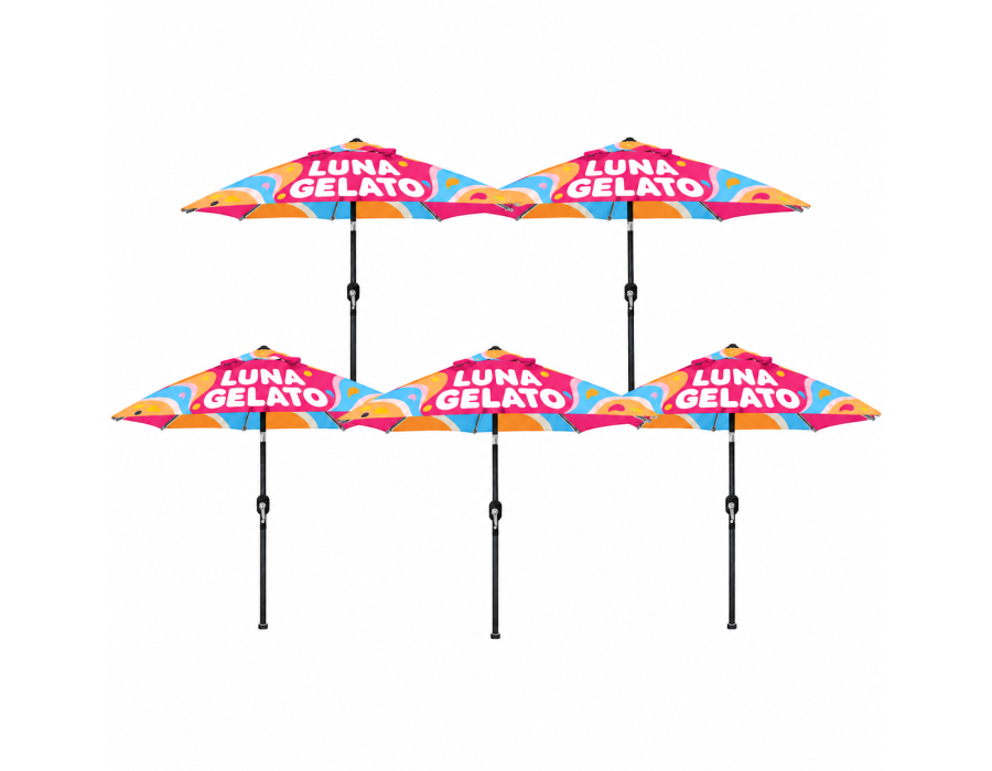 Custom Printed 9-Foot Patio Umbrellas — Set of 5 product view