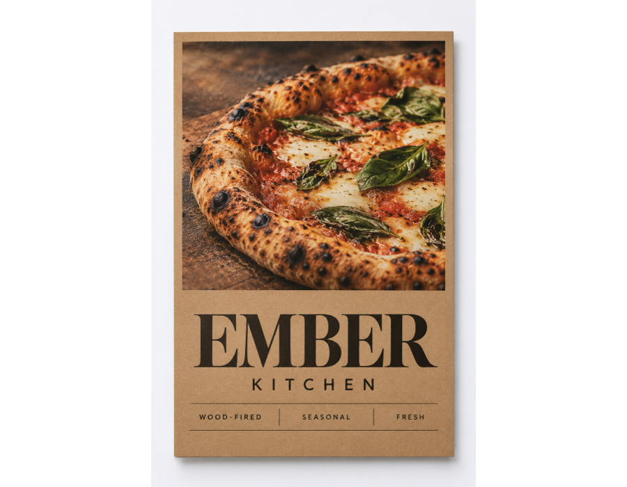 Brown Kraft Menus with original sample artwork