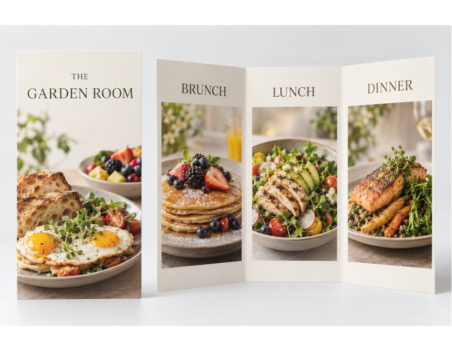 Natural Stock Menus with original sample artwork
