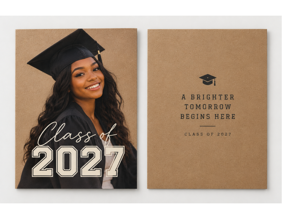 Brown Kraft Announcement Cards with original sample artwork