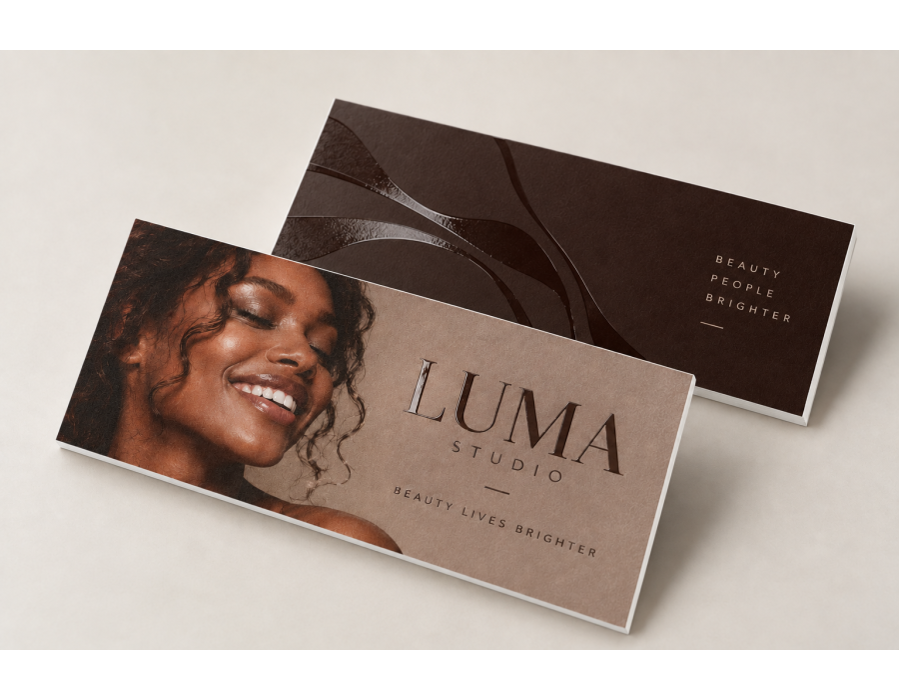 Suede Business Cards with original sample artwork