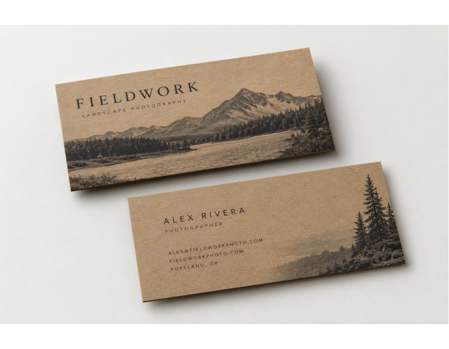 Brown Kraft Business Cards with original sample artwork