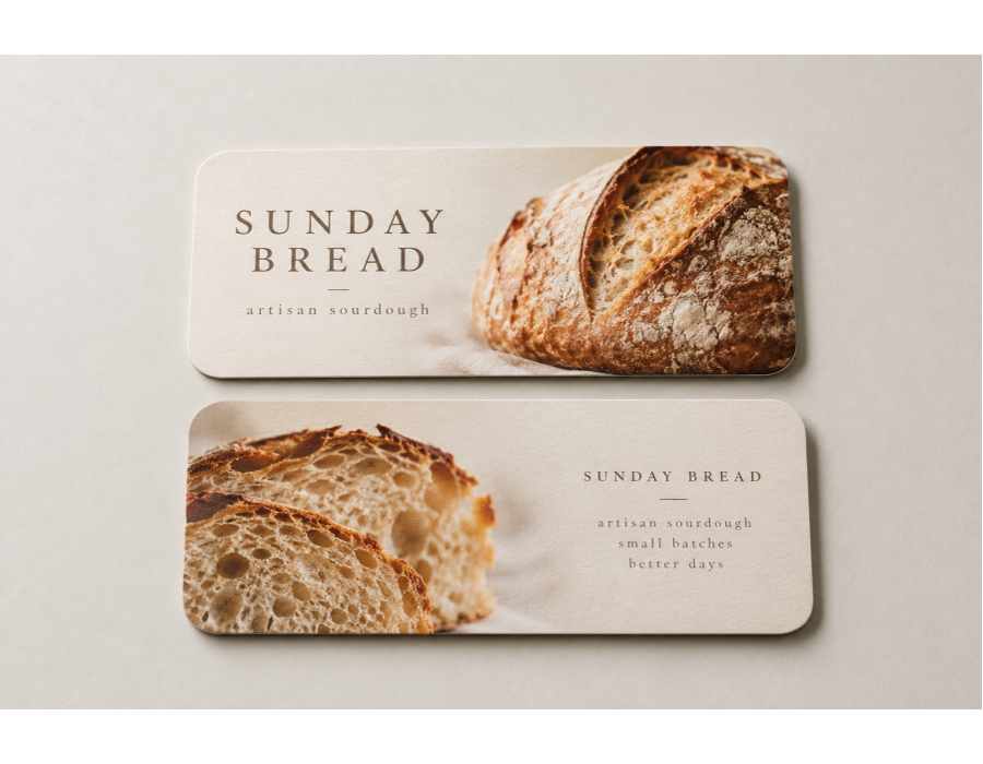 Natural Business Cards with original sample artwork