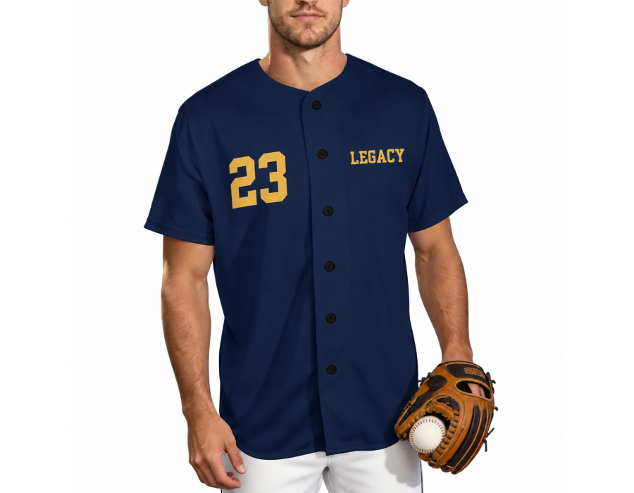 Custom Button-Front Baseball Jersey product view