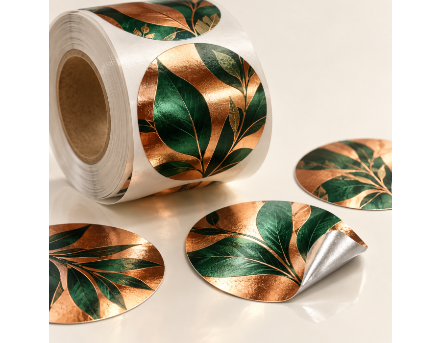 Metallic Colored Foil Permanent Glossy Labels product view